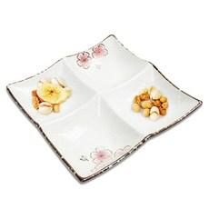 Plum Blossom 4-Section Divided Plate 18cm 30/CTN