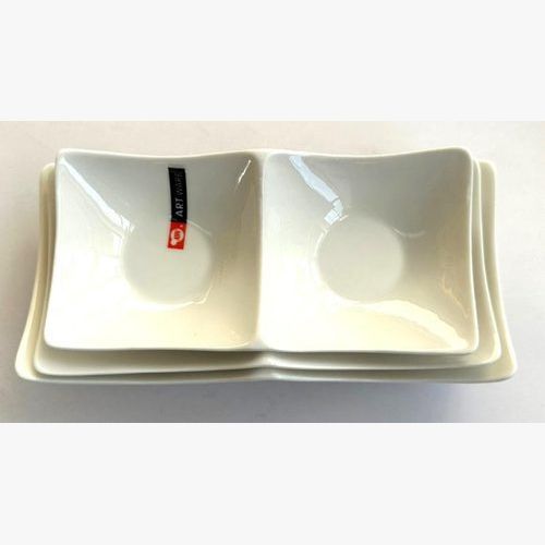 Rectangular 2-Section Divided Plate 22cm 40/CTN