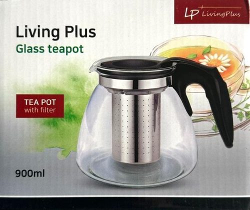 LIVING PLUS GLASS TEAPOT (900ML)