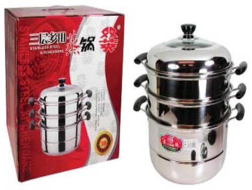 S/S POT STEAMER 3 STAGE 24CM