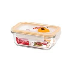 L&L STEAM VENT HEAT RESISTANT GLASS CONTAINER RECTANGULAR 380ML
